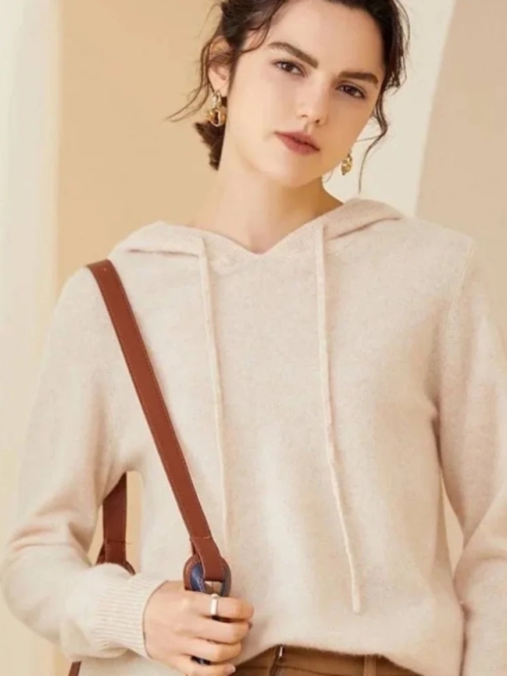 Banana Republic x Todd & Duncan Cashmere Hoodie Sweater Blush M